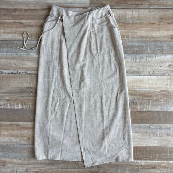 Cult Gaia Amaya Linen Suiting Skirt Size S Ecru - Picture 1 of 6